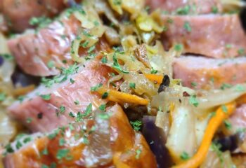 Sausage, potato and cabbage stir fry