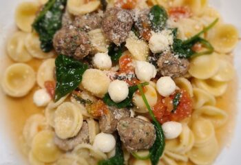 Orecchiette with mini meatballs
