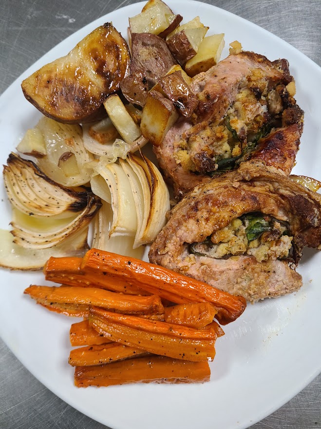 Roasted stuffed pork
