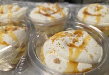 Dessert cups (Chocolate, banana, cherry cheesecake)