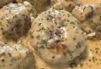 Greek Chicken Meatballs in lemon cream sauce